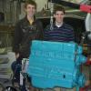 Tommy and Chris With Engine Before It Is Installed